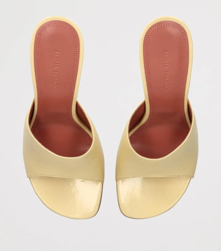 Amina Muaddi Patent Taylor Heeled Mules 90 - Image 4
