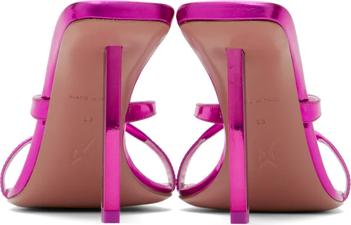 Amina Muaddi Pink Adriana Heeled 95 Sandals - Image 2