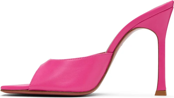 Amina Muaddi Pink Alexa Slipper 105 Heeled Sandals - Image 3