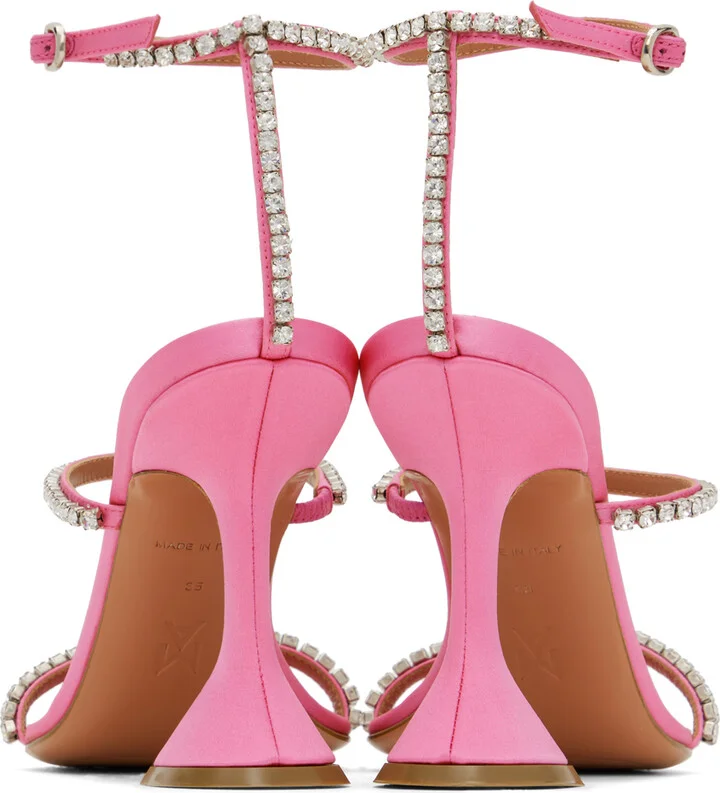 Amina Muaddi Pink Gilda Sandal Heeled Sandals - Image 2