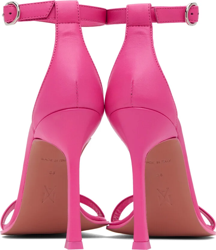 Amina Muaddi Pink Kim 90 Heeled Sandals - Image 2