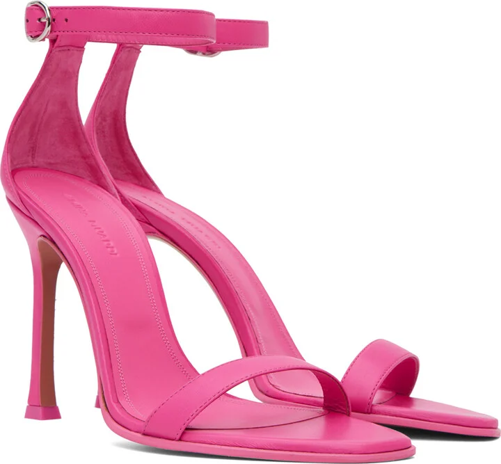 Amina Muaddi Pink Kim 90 Heeled Sandals - Image 4