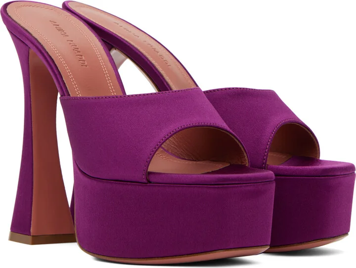 Amina Muaddi Purple Dalida 140 Heeled Sandals - Image 4