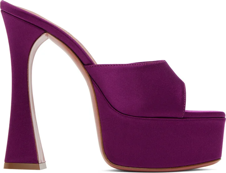 Amina Muaddi Purple Dalida 140 Heeled Sandals
