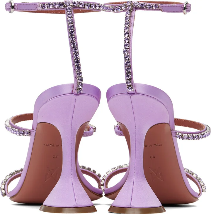 Amina Muaddi Purple Gilda Heeled Sandals - Image 2