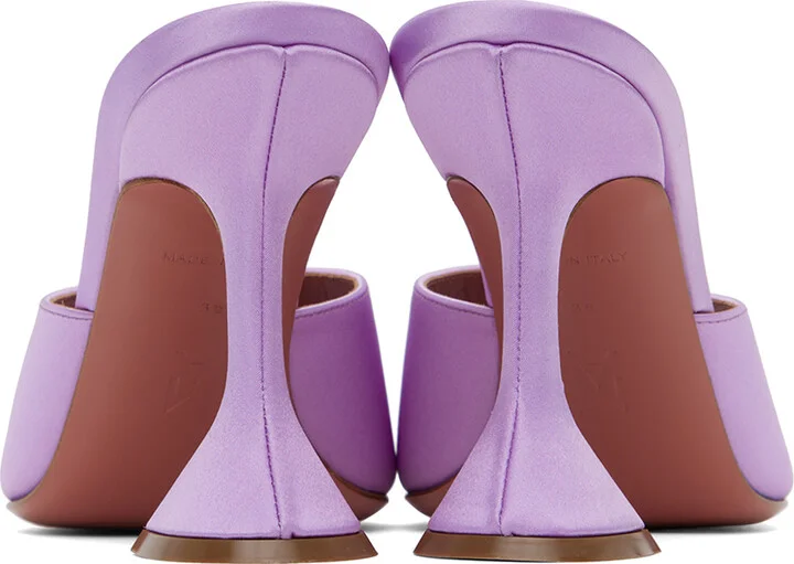 Amina Muaddi Purple Lupita Slipper Heeled Sandals - Image 2