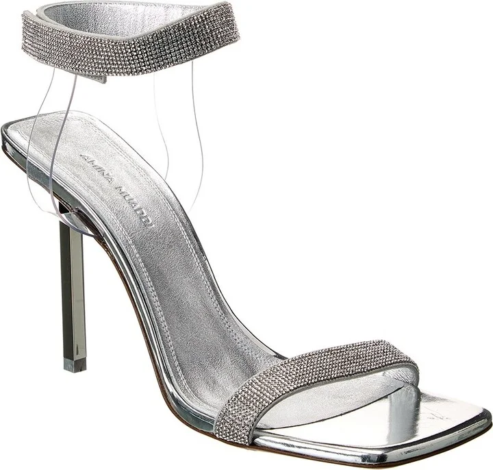 Amina Muaddi Rih Vinyl & Leather Sandal