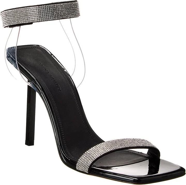 Amina Muaddi Rih Vinyl & Patent Sandal