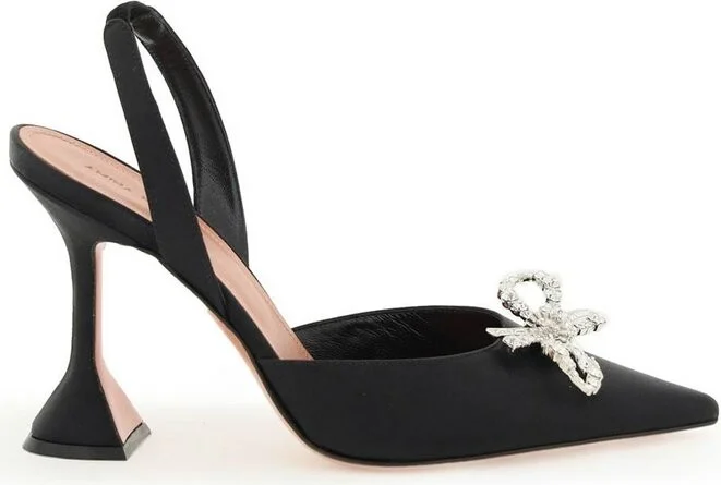 Amina Muaddi Rosie Satin Slingback Pumps