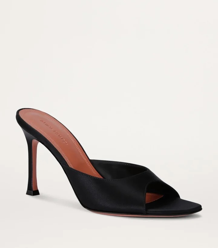 Amina Muaddi Satin Alexa Mules 90 - Image 4