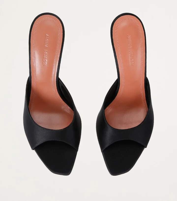 Amina Muaddi Satin Alexa Mules 90 - Image 6