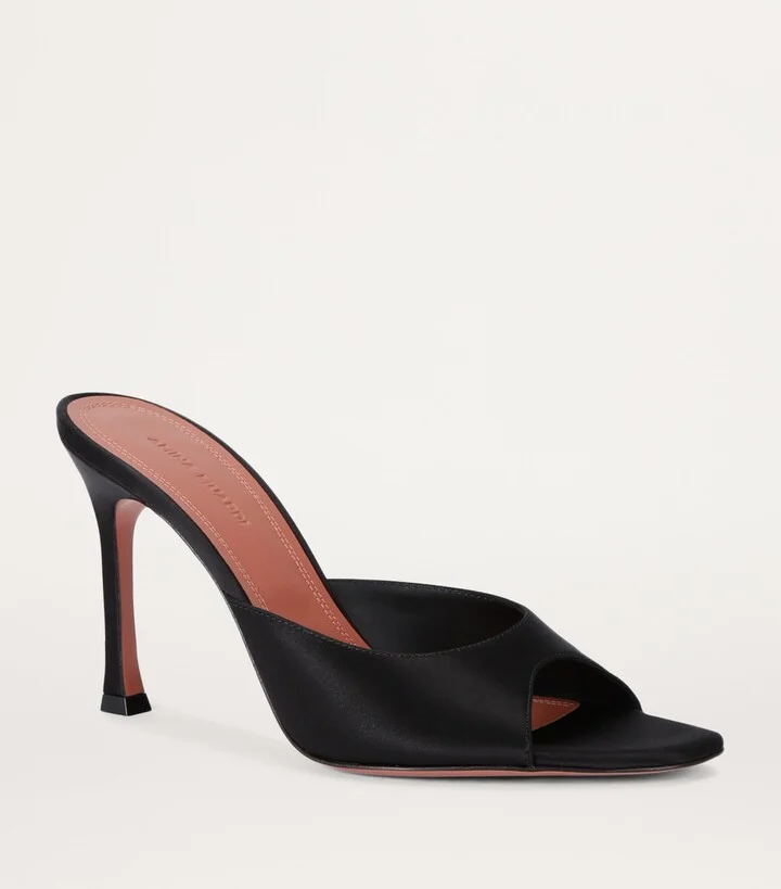 Amina Muaddi Satin Alexa Mules 95 - Image 3