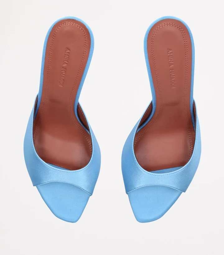 Amina Muaddi Satin Alexa Mules 95 - Image 4