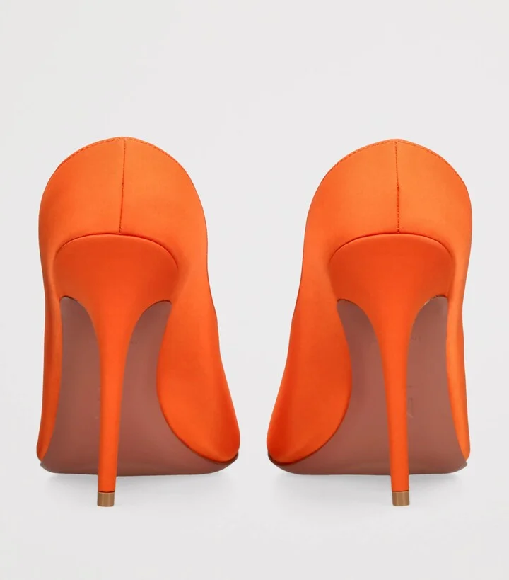 Amina Muaddi Satin Anok Heeled Slipper 105 - Image 2