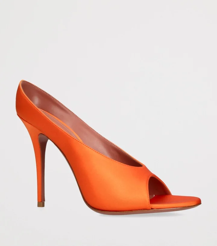 Amina Muaddi Satin Anok Heeled Slipper 105 - Image 3
