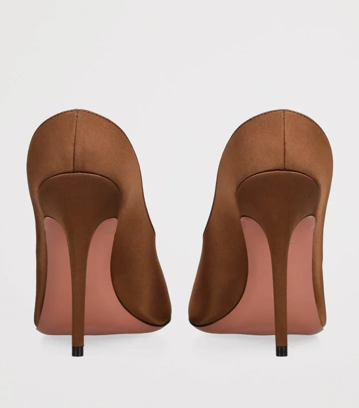 Amina Muaddi Satin Anok Heeled Slipper 105 - Image 2