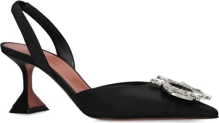 Amina Muaddi Satin Begum Slingback Pumps 70 - Image 5