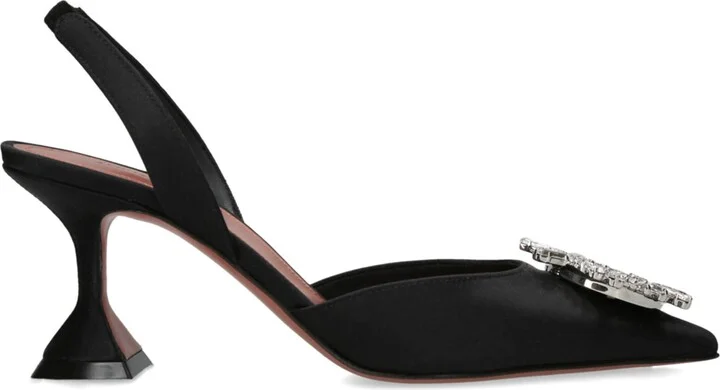 Amina Muaddi Satin Begum Slingback Pumps 70