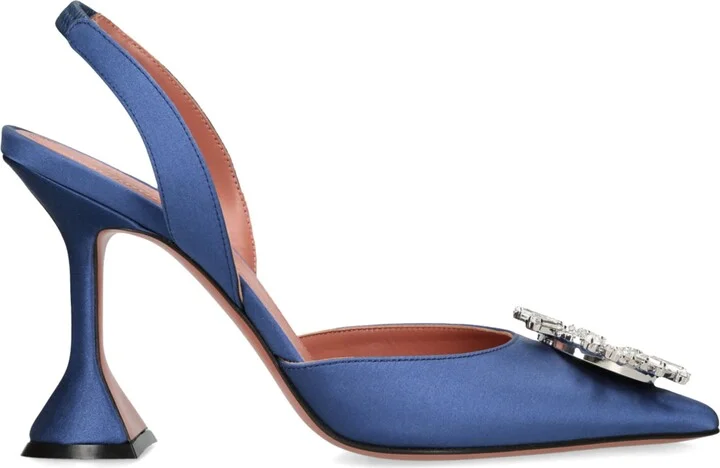 Amina Muaddi Satin Begum Slingback Pumps 95