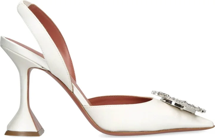 Amina Muaddi Satin Begum Slingback Pumps 95