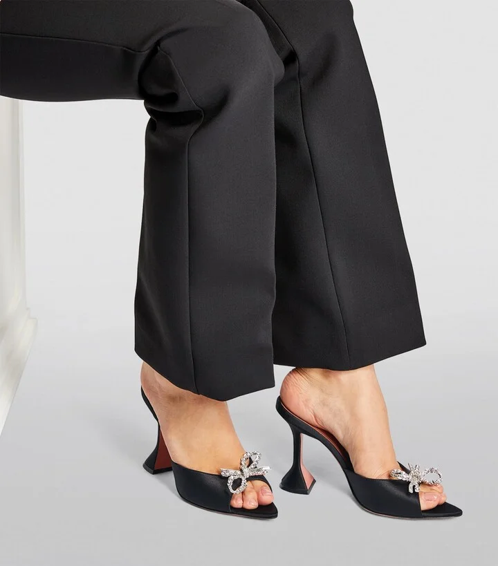 Amina Muaddi Satin Rosie Mules 95 - Image 2