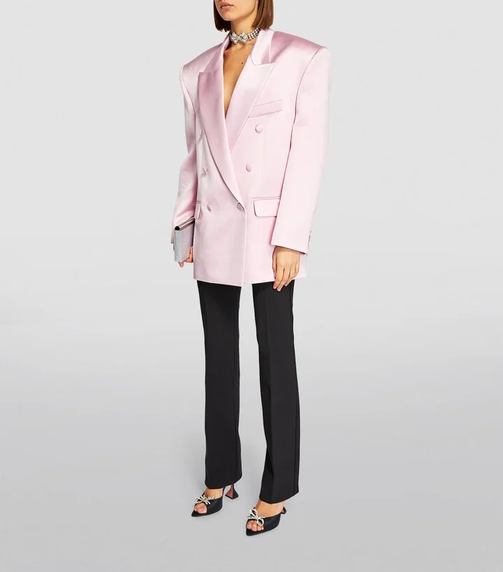 Amina Muaddi Satin Rosie Mules 95 - Image 4
