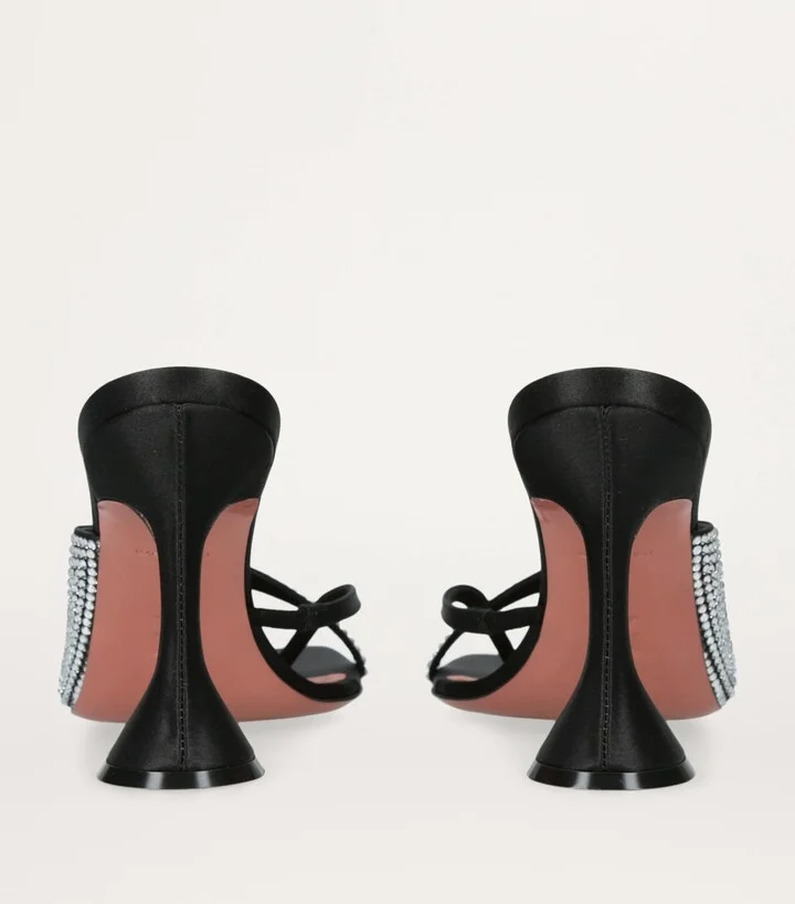Amina Muaddi Satin Shiona Mules 95 - Image 2