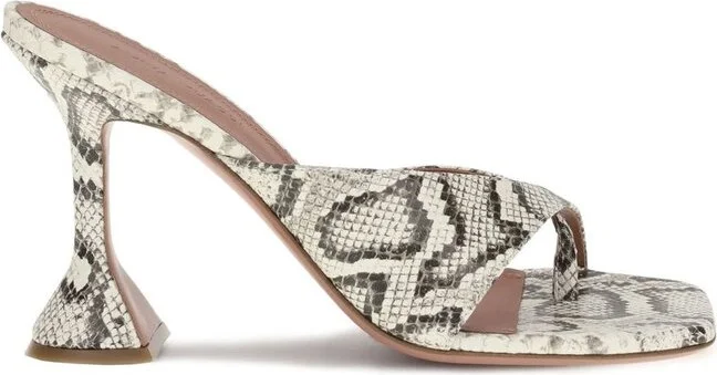 Amina Muaddi Shiona Embossed Sandals