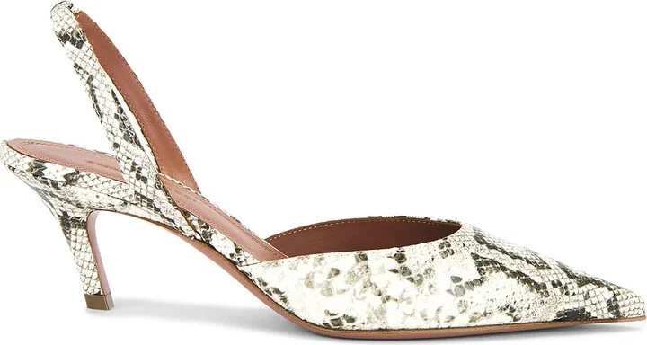 AMINA MUADDI Sofia 60 Snake Sling Pump in Brown