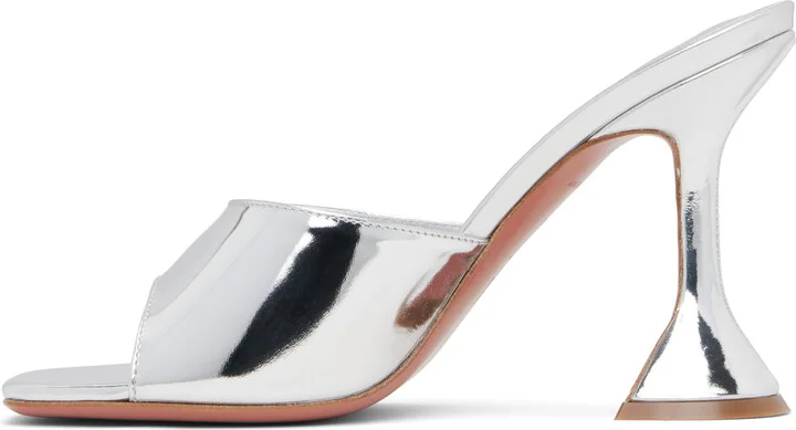 Amina Muaddi SSENSE Exclusive Silver Lupita Slipper 95 Heeled Sandals - Image 3