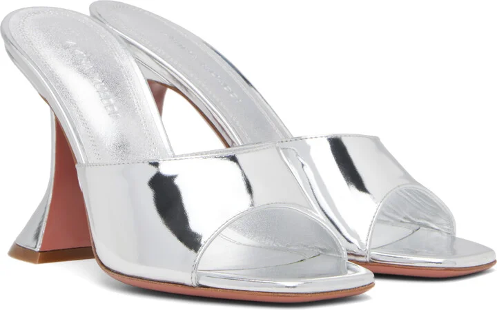 Amina Muaddi SSENSE Exclusive Silver Lupita Slipper 95 Heeled Sandals - Image 4