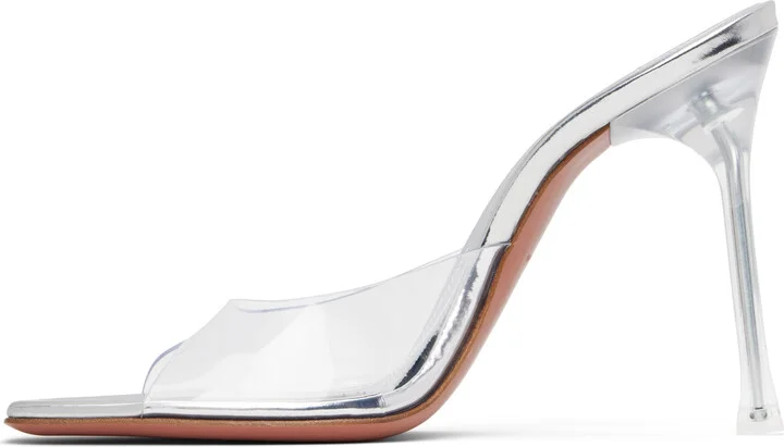 Amina Muaddi SSENSE Exclusive Transparent Alexa Glass 105 Heeled Sandals - Image 3