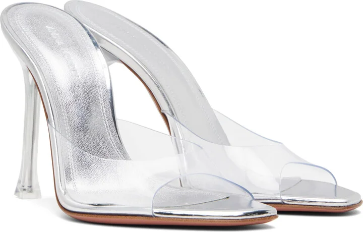 Amina Muaddi SSENSE Exclusive Transparent Alexa Glass 105 Heeled Sandals - Image 4