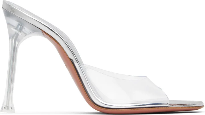 Amina Muaddi SSENSE Exclusive Transparent Alexa Glass 105 Heeled Sandals