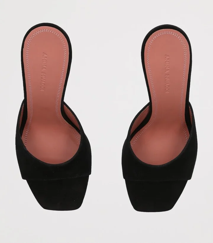 Amina Muaddi Suede Lupita Mules 95 - Image 5