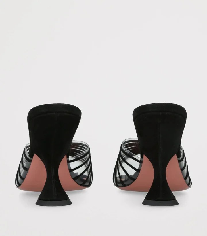 Amina Muaddi Suede Mookie Mules 90 - Image 2