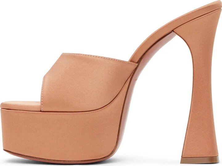 Amina Muaddi Tan Dalida Heeled Sandals - Image 3