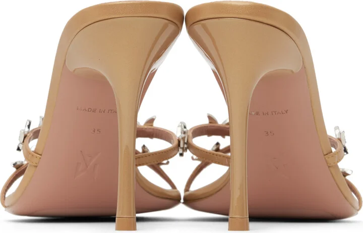 Amina Muaddi Tan Debora Heeled Sandals - Image 2