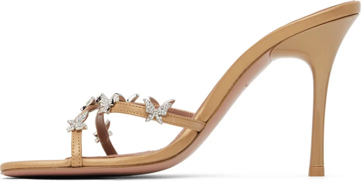 Amina Muaddi Tan Debora Heeled Sandals - Image 3