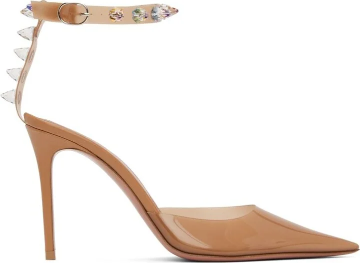 Amina Muaddi Tan Julia Heels