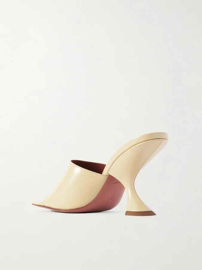 Amina Muaddi - Taylor Patent-leather Mules - Neutrals - Image 3