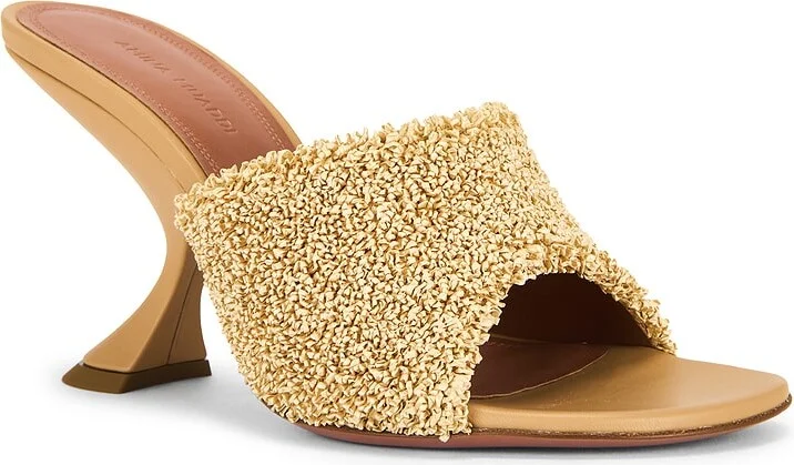AMINA MUADDI Taylor Raffia 90 Slipper in Beige - Image 2
