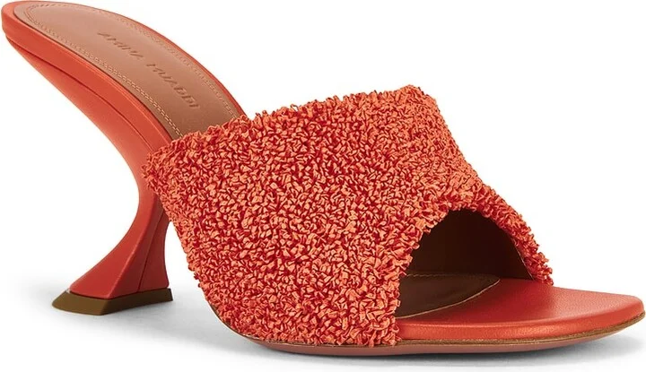 AMINA MUADDI Taylor Raffia 90 Slipper in Tangerine - Image 2