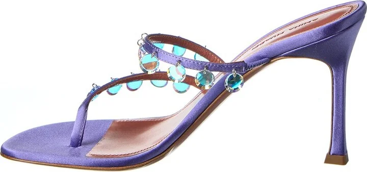 Amina Muaddi Tina Satin Sandal - Image 2