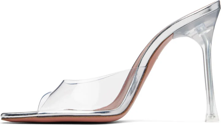 Amina Muaddi Transparent Alexa Glass 60 Heeled Sandals - Image 3