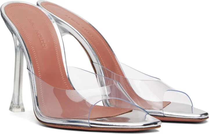 Amina Muaddi Transparent Alexa Glass 60 Heeled Sandals - Image 4