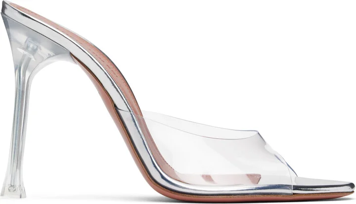 Amina Muaddi Transparent Alexa Glass 60 Heeled Sandals