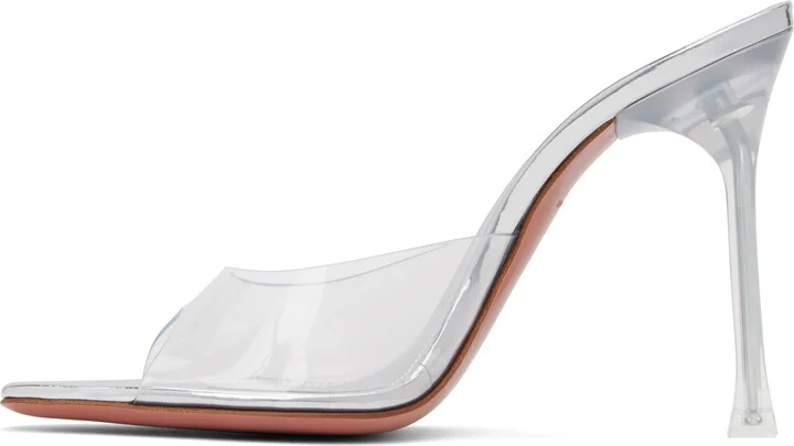 Amina Muaddi Transparent Alexa Glass Slipper 105 Heeled Sandals - Image 3