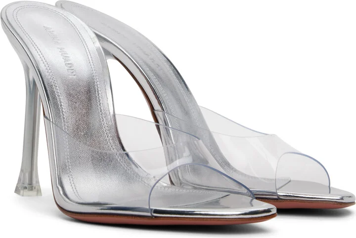 Amina Muaddi Transparent Alexa Glass Slipper 105 Heeled Sandals - Image 4