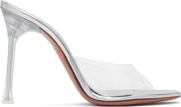 Amina Muaddi Transparent Alexa Glass Slipper 105 Heeled Sandals